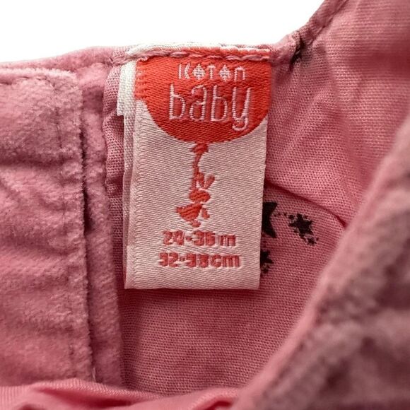 Koton Baby Girl 24-36 Month Pink Velvet Pleated Dress - Picture 3 of 7